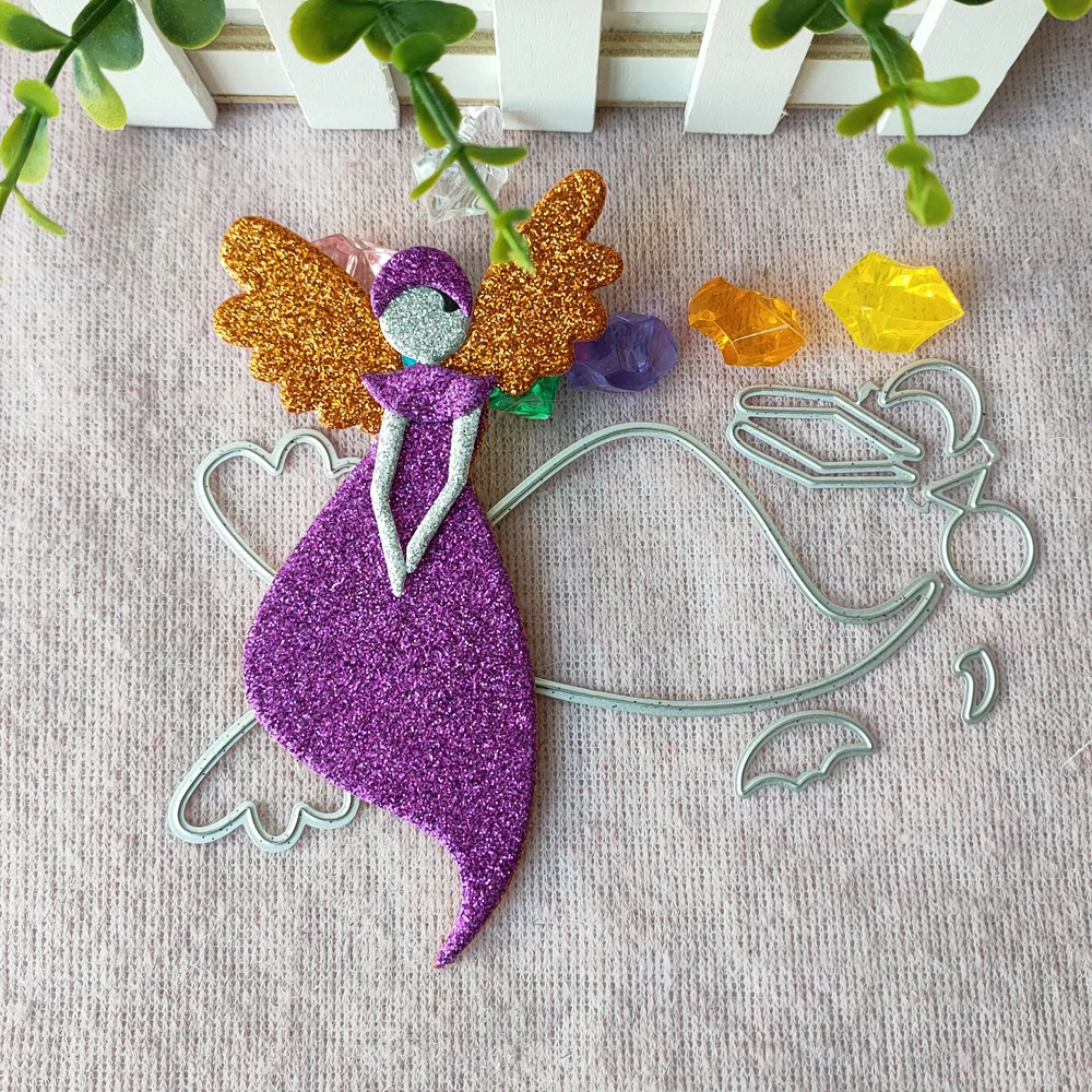 

The new angel wing girl craft die metal cutting die scrapbook stamp carving paper card stamping die new DIY die