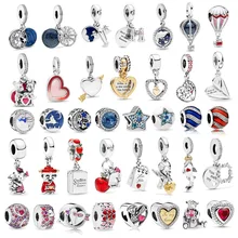 1 шт. Горячая хрустальные звезды и луна бусины подвеска в виде сердца Подходит Pandora Браслеты ожерелья для женщин DIY ювелирные аксессуары