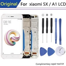 5," для pantalla xiaomi mi a1 дисплей в мобильном телефоне lcd s с рамкой mi 5x lcd кодирующий преобразователь сенсорного экрана в сборе запчасти