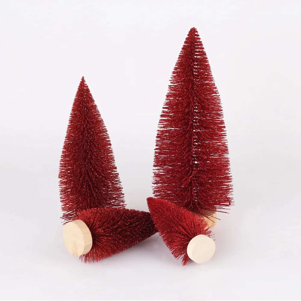 

New Style Christmas Decorations Christmas Desktop Furnishings Red Pine Needle Dusting Powder Mini Small Christmas Tree