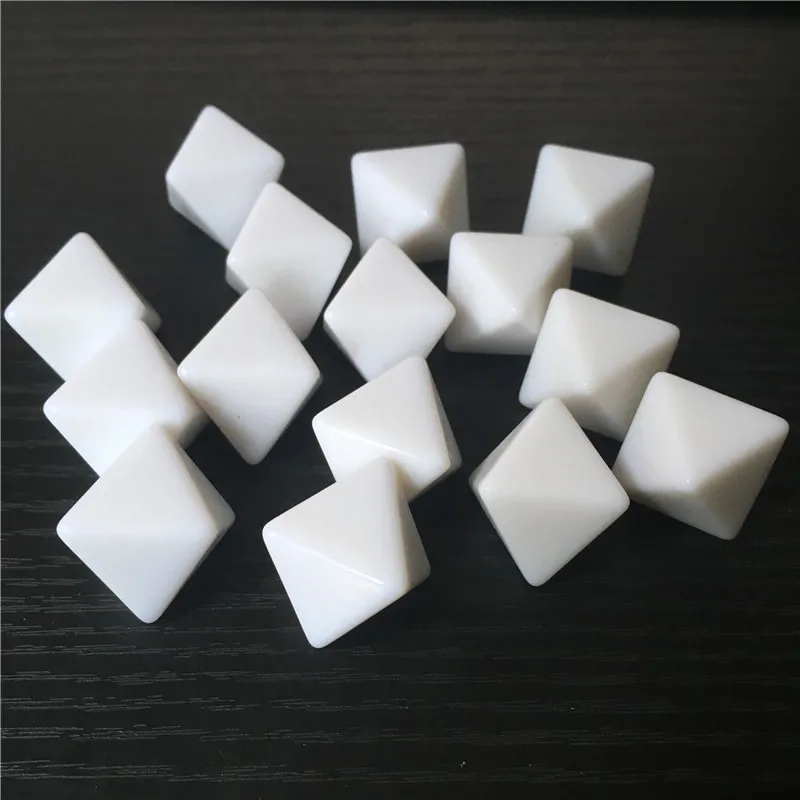 10Pieces Side length 18mm D8 White Blank Dice 8 Sides Dices For Board