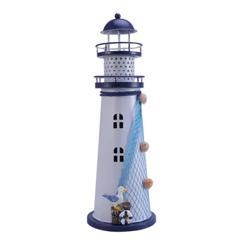 

1Pc Candle Lantern Iron Mediterranean Lighthouse Decorative Candle Holder Hanging Lantern for Home Parties Events Decoration