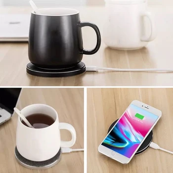 

Coffee cup heater QC wireless charger 55 degree Celsius constant temperature cafe cup warmer wereless charger cafe thermostat