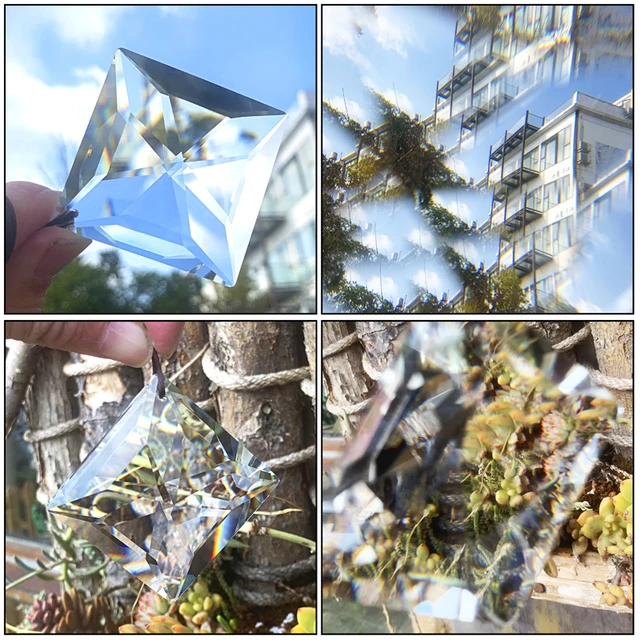 H & D 50 Mm -Es Függő Arcú Kristályok Napsütő Dísz Ablak Prizmák Szivárványkészítő Csillár Medál Karácsonyfa Dekoráció Ajándék - Image 5