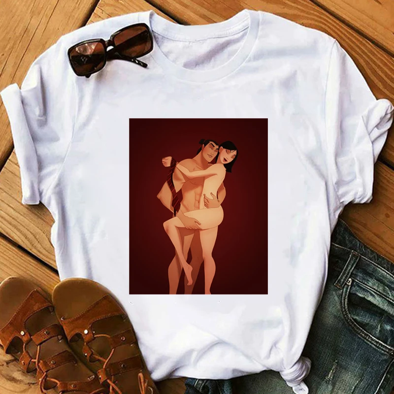 Женская футболка Aladdin Jasmin, романтическая ночная забавная футболка для девочек, летняя футболка для фитнеса с круглым вырезом, повседневная женская футболка
