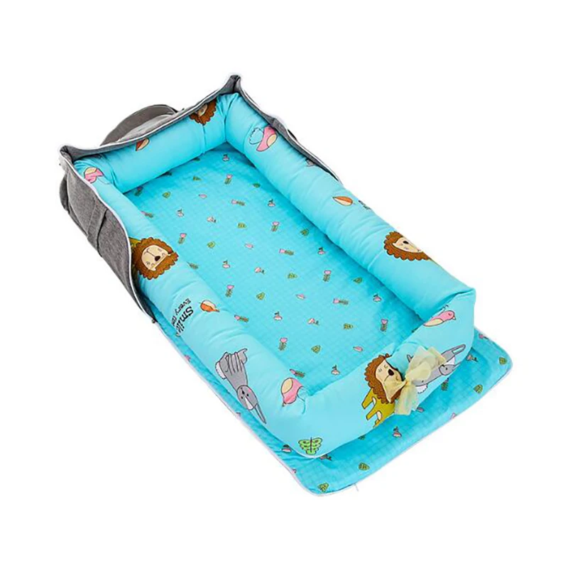 Портативная детская кроватка, складная подушка для новорожденной кровати, хлопковое гнездо, детское постельное белье, корзина, бамперы YHM030