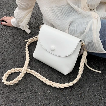 

Plaited Strap Shoulder Bags For Women 2020 PU Leather Lady Crossbody HandBags Female Travel Fashion Cross Body Bag