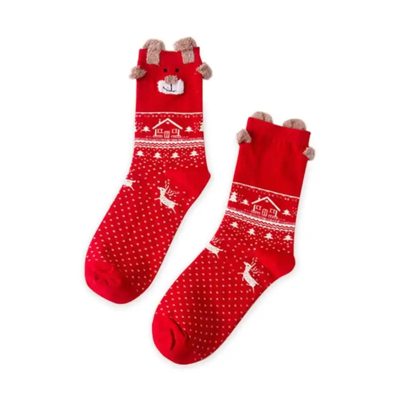 1 Winter Women In Tube Sock Elk New Year Christmas Theme Birth Year Socks - Цвет: 1