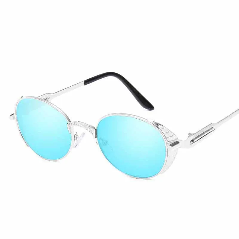 Buy MOLNIYA Brand new 2019 Mirror Lens Round Glasses Goggles Steampunk Sunglasses Vintage Retro For men and women Hisper Eyewear