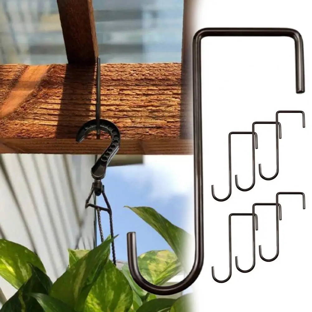 Simple 6Pcs/Set Practical Heavy Duty Hanging Basket Bracket Black