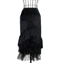 Женские юбки, элегантные кружевные Многослойные Юбки Русалки, женская повседневная юбка-пачка для вечеринки, винтажные женские юбки из вуали