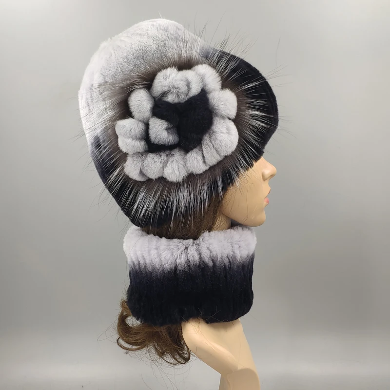 Зимние женские головные уборы Лисий помпон из меха кролика skullies beanies Теплые эластичные модные пушистые уличные Стильные Шапки из натурального меха