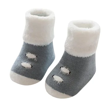 

0-3 Years Old Baby Childen Girls Boys Sock Lovely Patchwork Print Cotton Soft Middle Socks Winter Keep Warm Cute Socks