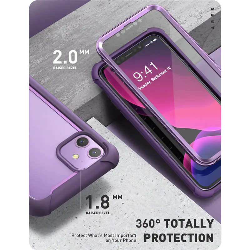  For iPhone 11 Case 6.1 inch (2019 Release) i-BLASON Ares Full-Body Rugged Clear Bumper Cover Case w