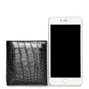 Authentic Exotic Alligator Leather Men's Short Card Holders Wallet Genuine Crocodile Belly Skin Male Small Bifold Clutch Purse 5