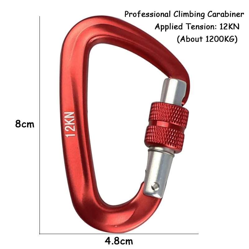 4Pcs Screw Lock Climbing Carabiner Hook