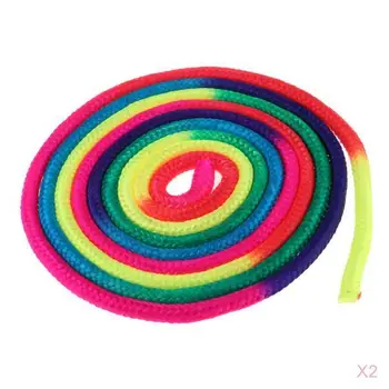 

2 Pieces Gymnastics Arts Props Rainbow Solid Rhythmic Gymnastics Rope Arts Exercise Tools Sports Competition Rope