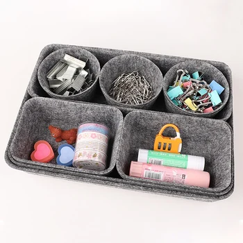 

8pcs Felt Drawer Organizer Trays Storage Box Office Storage Closet Wardrobe Jewelry Makeup Multifunction Desk Organizer
