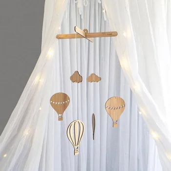 

Ins Nordic wind wooden hot air balloon wind bell bed bell children's room decoration model room children's clothing shooting pro