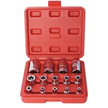 14 шт. E4-E24 торцевой Набор торцевых головок 1/"& 3/8" и 1/" гаечный ключ CR-V e-типа гаечный ключ с шестигранной головкой универсальные торцевые головки Инструменты для ремонта авто