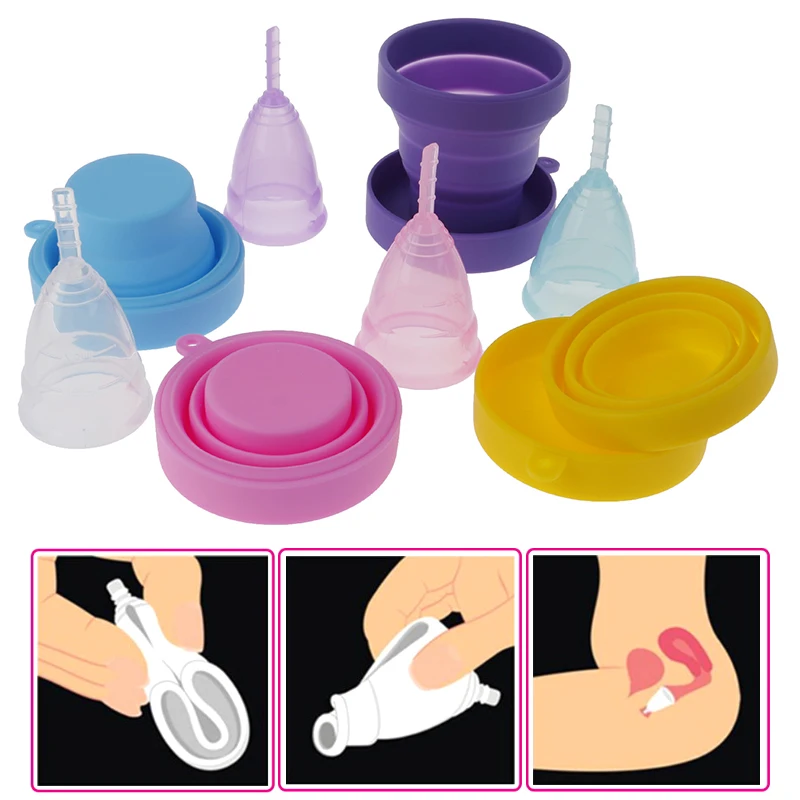 3pcs/Set Menstrual Cup Medical Grade Silicone Menstrual Cup Reusable Lady Cup Sterilizing Women Menstrual Period Cup Hot Sale