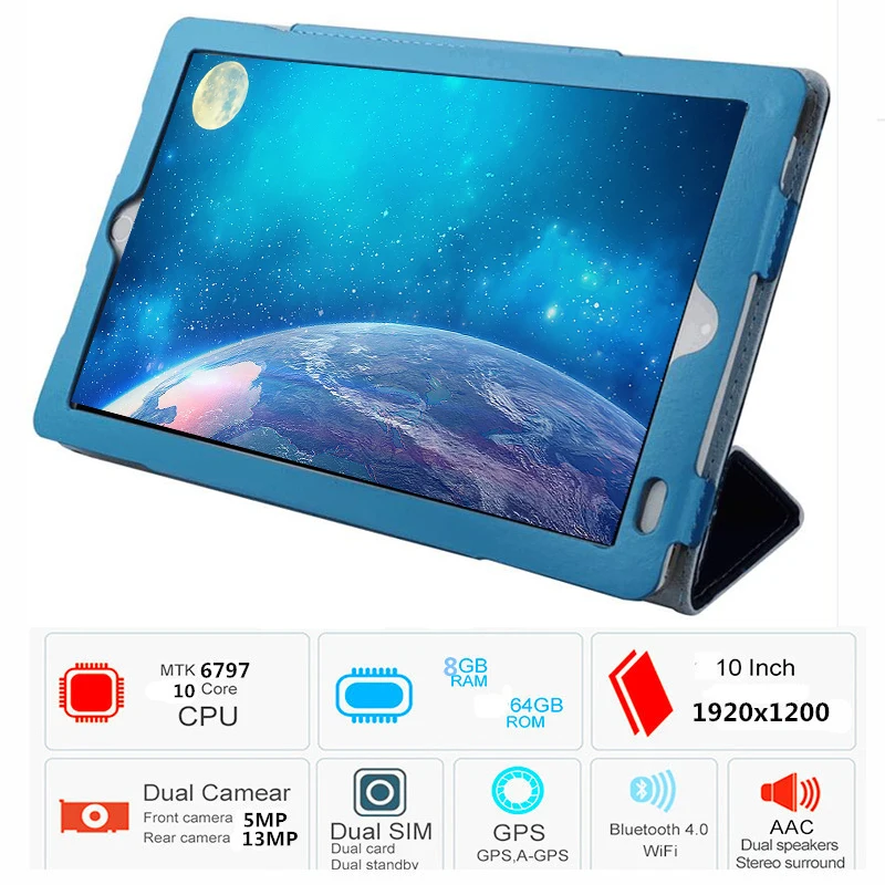 

2020 4G LTE 64GB Global Bluetooth Wifi Android 9.0 10.1 inch tablet Octa Core 8GB RAM 64G ROM Dual SIM Card 2.5D Glass Table