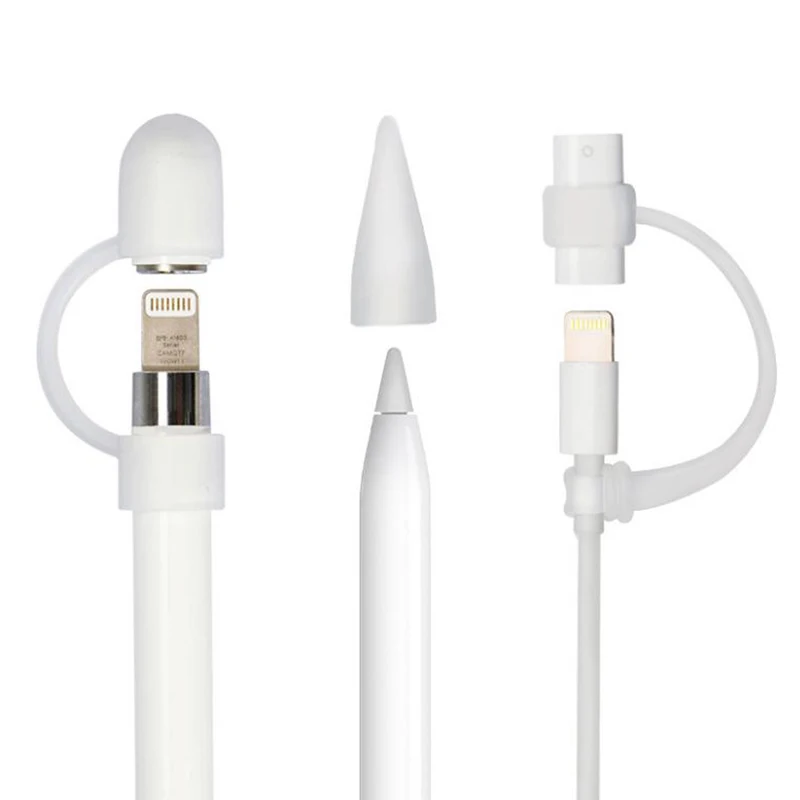 

OOTDTY Durable Silicone Rubber Anti-lost Cap Holder Nib Cover Lightning Cable Protection Adapter Tether