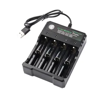 

USB 18650 Battery Charger Black 4 Slots AC 110V 220V Dual For 18650 Charging 3.7V Rechargeable Lithium Battery