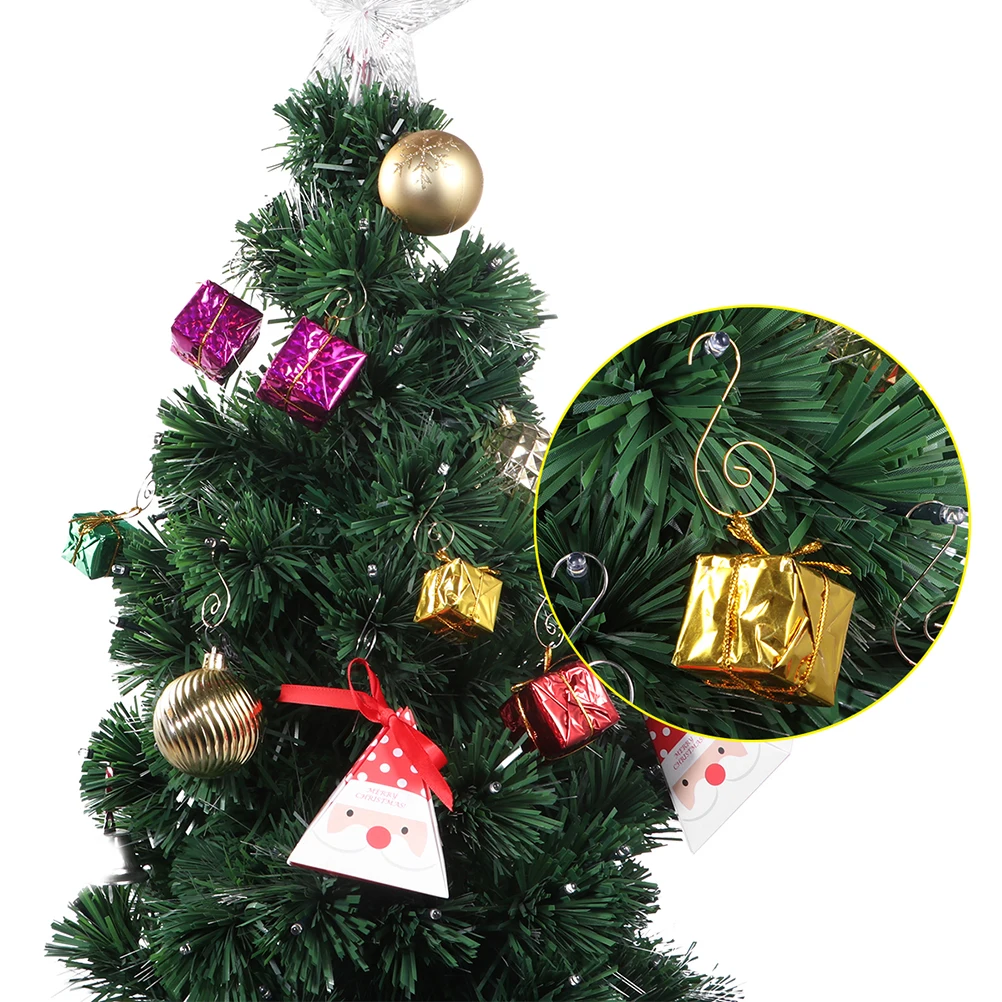 100 шт Золотой Рождественский венок крючки зеленые многофункциональные s-образные стальные вешалки для украшения рождественской елки