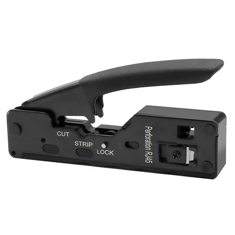 RJ45 инструмент сети Щипцы Обжимные Инструменты Резак для зачистки кабеля Ethernet подходит RJ45 Cat7 Cat6 Cat5E Cat5 Stp разъем Черный