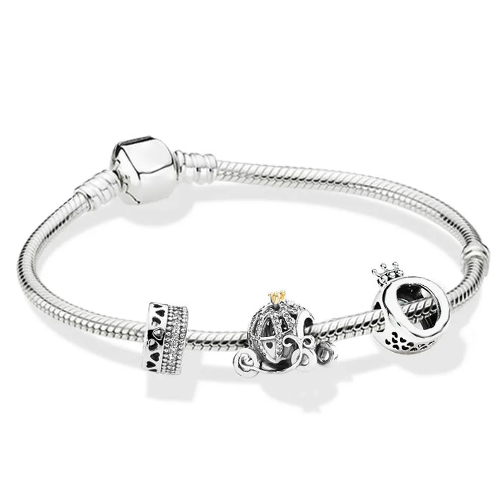 

2019 NEW 100% 925 Sterling Silver 1:1 ZT0123 Romantic Love Fashion Autumn Beads BRACELET WITH CLASP Gift High Quality Set