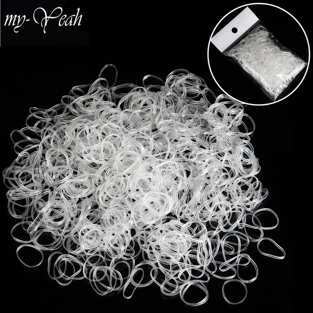 

350pcs/pack Rubber Bands Transparent Colorful Elastic Hair Holders Gum Child Adult Braids Hair Ring Ropes Hairstyle Accessories
