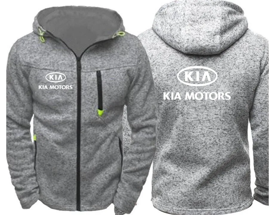 Мужские толстовки с капюшоном с логотипом KIA, повседневные толстовки с капюшоном в стиле хип-хоп с длинным рукавом, мужская куртка на молнии, мужская толстовка с капюшоном, одежда