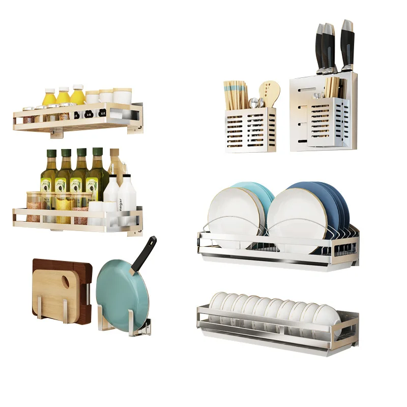 304 нержавеющая сталь настенная кухонная стойка для хранения тарелка мытья посуды