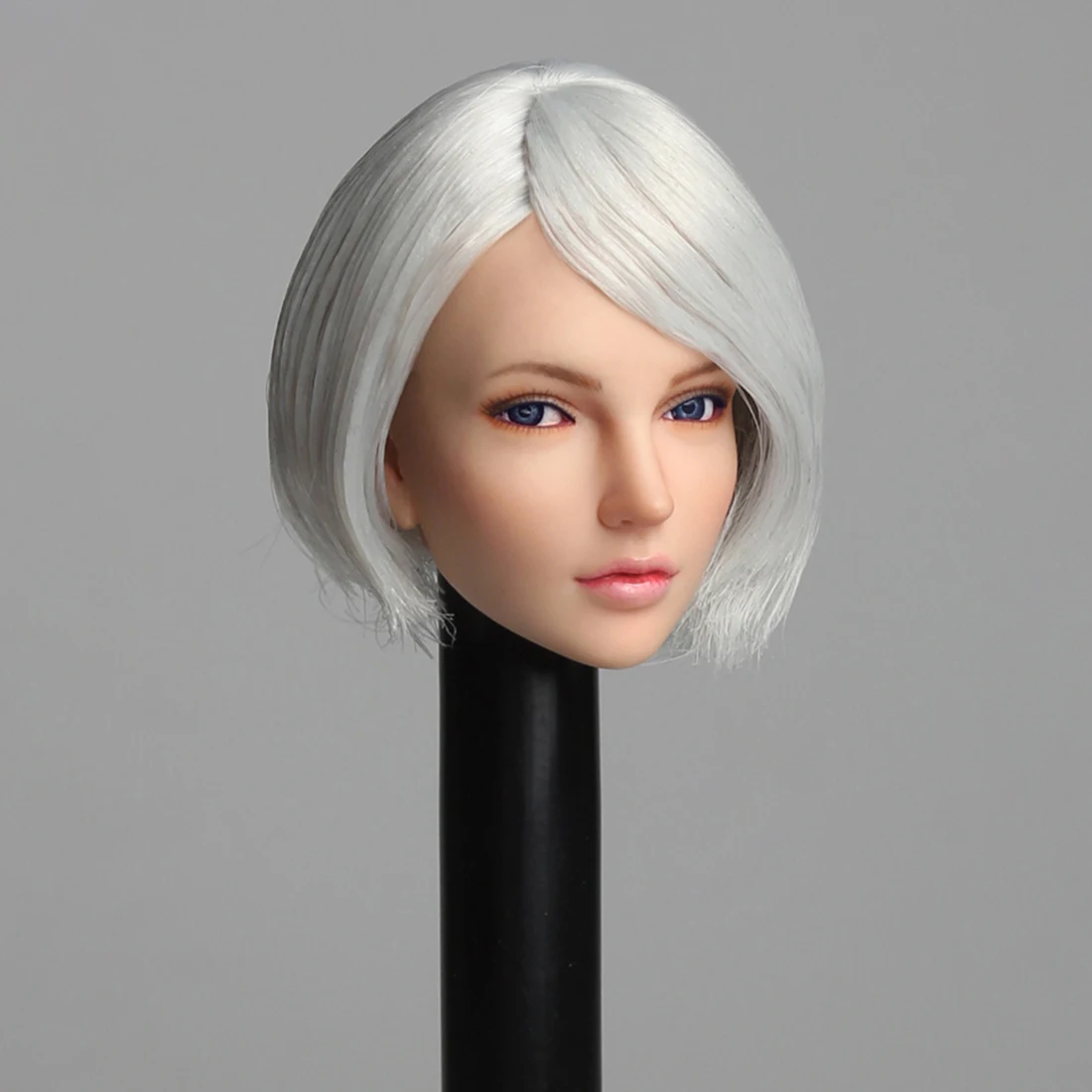 

Europe America Women Short Hair Head Sculpt With Removable Eyes For 1/6 Female Soldier Model Educational Toy Gift For Kid-Silver
