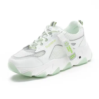 

Little white shoes women 2020 new summer thick bottom wild women's shoes breathable mesh student casual dad shoes tide