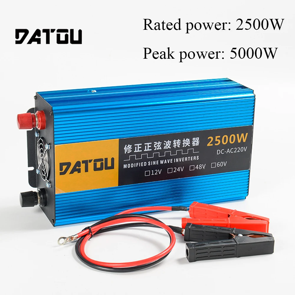 

5000W Car Power Inverter Portable Charger Converter Adapter Transformer Inverter 24v to 220v Rated Power 2500W