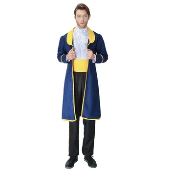 

Movie Beauty and the Beast Costume Beast Cosplay Blue Gentleman Outfit Men Halloween Carnival Clothing