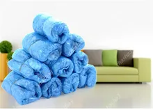 40 шт Пластиковые водонепроницаемые одноразовые бахилы для дождливой погоды, защита для пола, толстая Чистящая обувь, синие накладки(China)