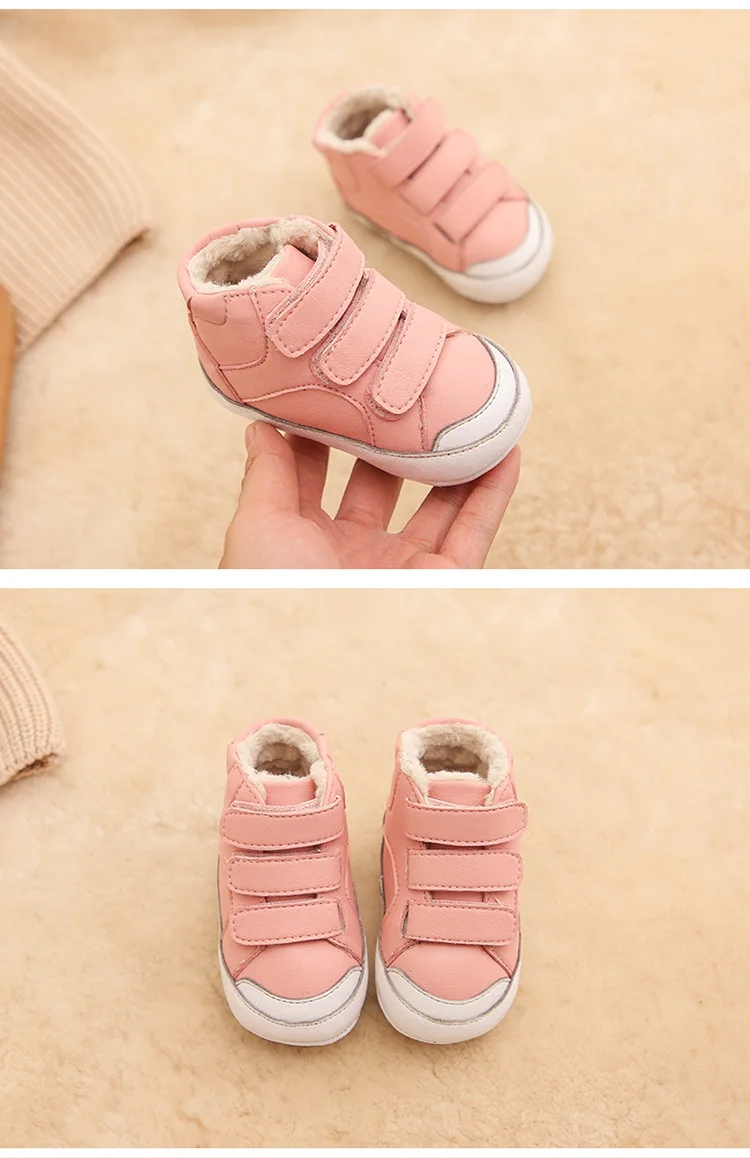 Dolakids/новые зимние кожаные сапоги из коровьей кожи для мальчиков и девочек с мягкой подошвой для малышей и малышей, хлопковые сапоги с флисом для тепла