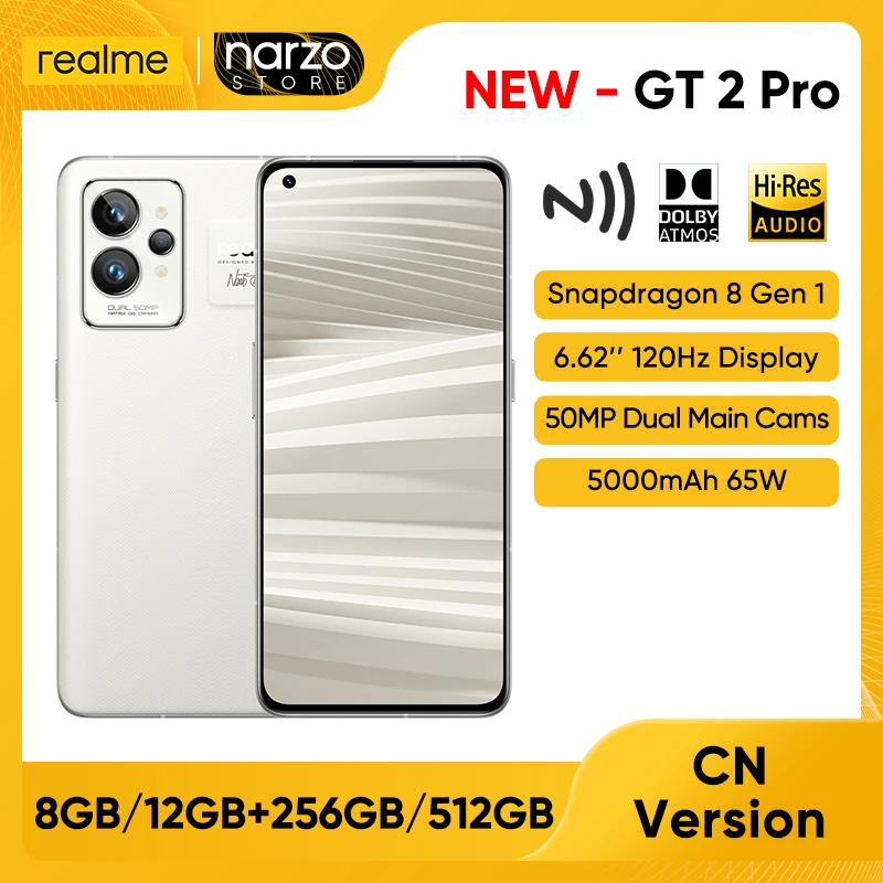 8gb ram ddr4 realme GT 2 Pro Snapdragon 8 Gen 1 Smartphone 50MP AI Triple Cameras 65W 5000mAh Battery 6.7'' 2K AMOLED Display ram pc