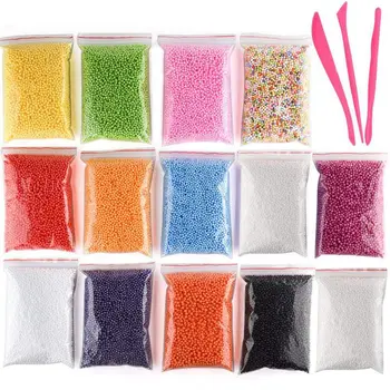 

Micro-Polystyrene Styrofoam Beads Small Foam Balls Slime Beads Set with 3 Slime Tools Fit for Slime Making Art DIY Craft, (Conta