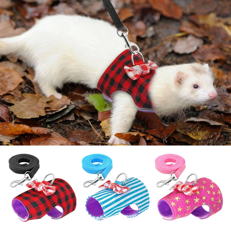 

Animal Harness Guinea Pig Forret Hamster Rabbit Squirrel Vest Clothes Lead R1 !