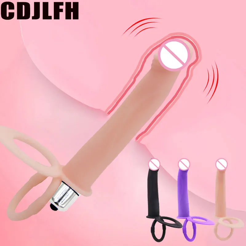 Силиконовый фаллоимитатор с двойным проникновением G-Spot вибратор петушком
