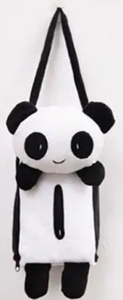 Panda Тканевые коробки мультфильм держатель салфетки задняя подвесная коробка из ткани салфетка бумажная коробка для полотенец бумажный чехол для полотенец Прямая поставка - Цвет: Panda