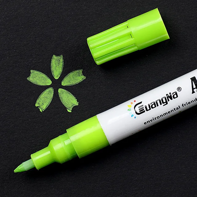 0,7 мм акриловые Краски маркер для белой доски подробный маркировки Цвет Краски ручки для Керамика стекло ROCK фарфоровая кружка дерево ткань из плотной ткани - Цвет: green