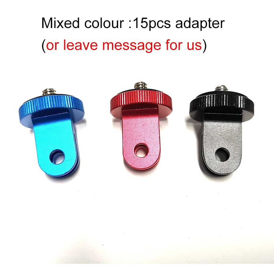 15pcs mixed color 15 шт. Красочный мини металлический штатив-Трипод адаптер для gopro 7/6/5 SJCAM Экшн-камера eken xiaomi Yi Экшн-камера Регистраторы с 1/4 дюйма резьбовое отверстие - Цвет: 15pcs mixed color