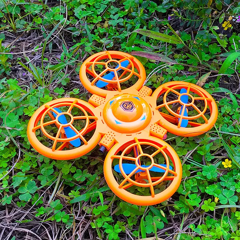 Smart gesture-sensing flying saucer/quadruple-axis anti-wrestling levitation aircraft for mini-UAV