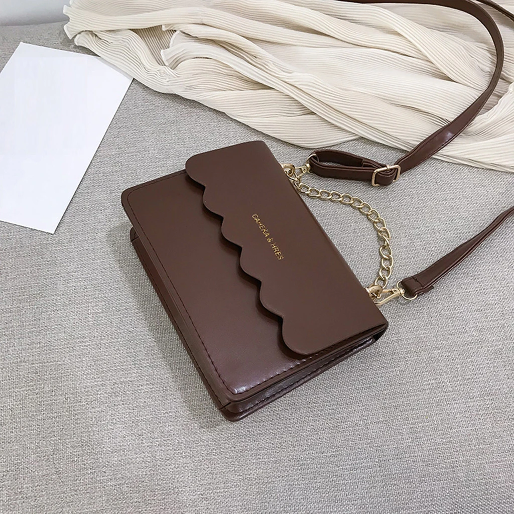 Simple Flap Shoulder Fashion Women Bag Leather Bags Girls Pure Color Mini Messenger Chest Cross Body Handbags Bolsa Feminina 820