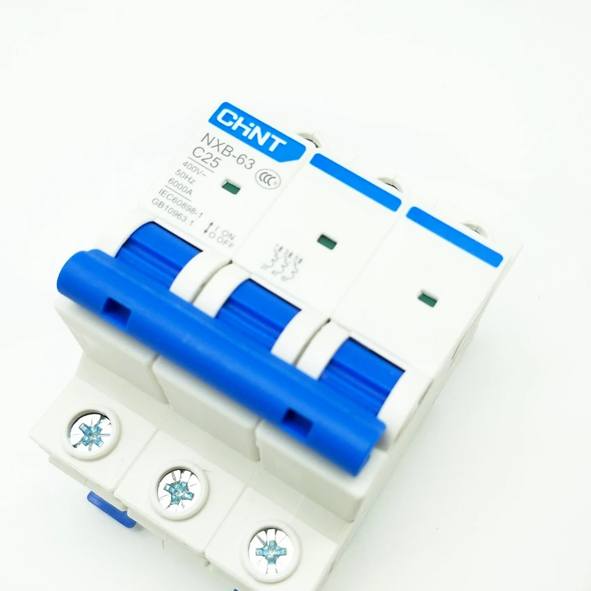 CHINT Мини автомат защити цепи NXB-63 3-канальный C тип mcb 1A 2A 3A 4A 6A 10A 16A 20A 25A 32A 40A 50A 63A автомат защити цепи C45 DZ47-63